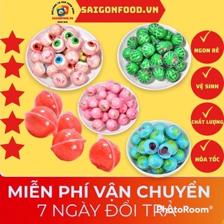Kẹo Dẻo Có Nhân [50 Viên] Vị Chua Ngọt Hình Con Mắt_Quả Bóng_Trái Dâu _Trái Đào_Dưa Hấu Siêu Thơm Ngon Hấp Dẫn | ăn vặt