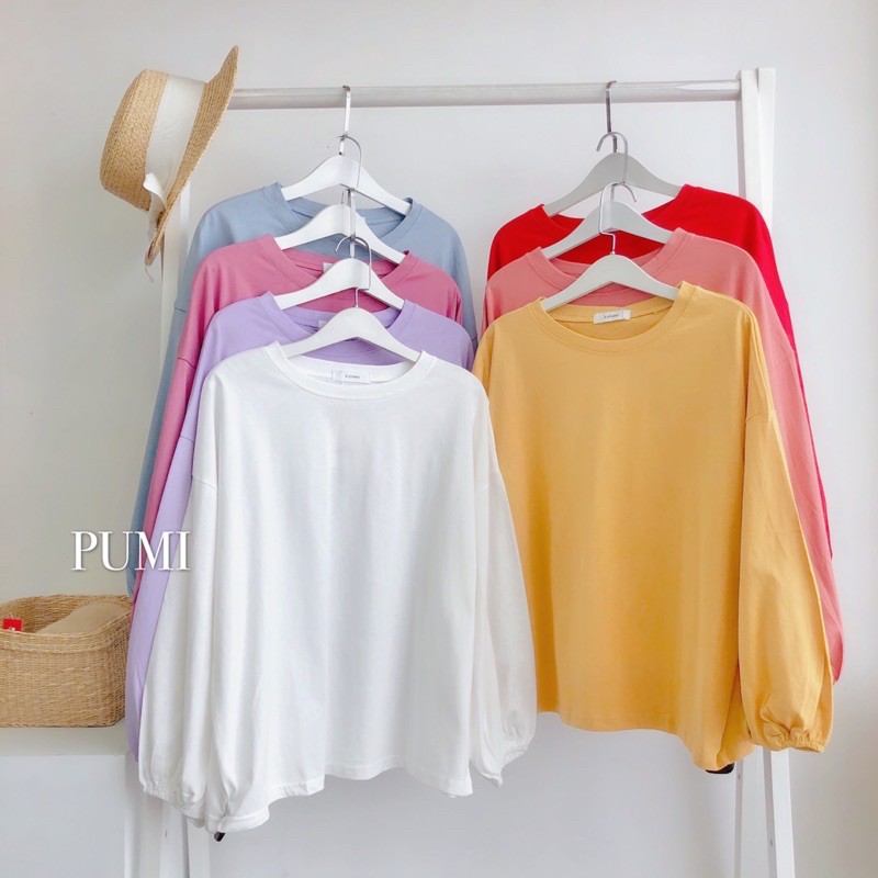 Áo thun nữ tay bo nhiều màu freesize Pumi