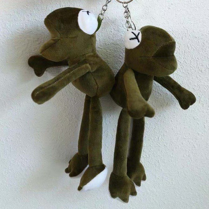 Móc thú nhồi bông, móc ếch xanh, móc gấu dễ thương thích hợp gắn vào balo cặp sách