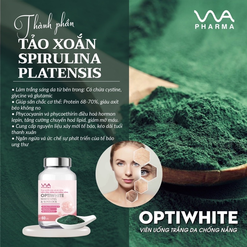 [Sẵn] Viên uống sáng da OPTIWHITE - VNUA PHARMA hộp 60 viên
