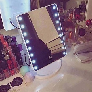Gương để bàn trang điểm có đèn led / gương lúa mạch
