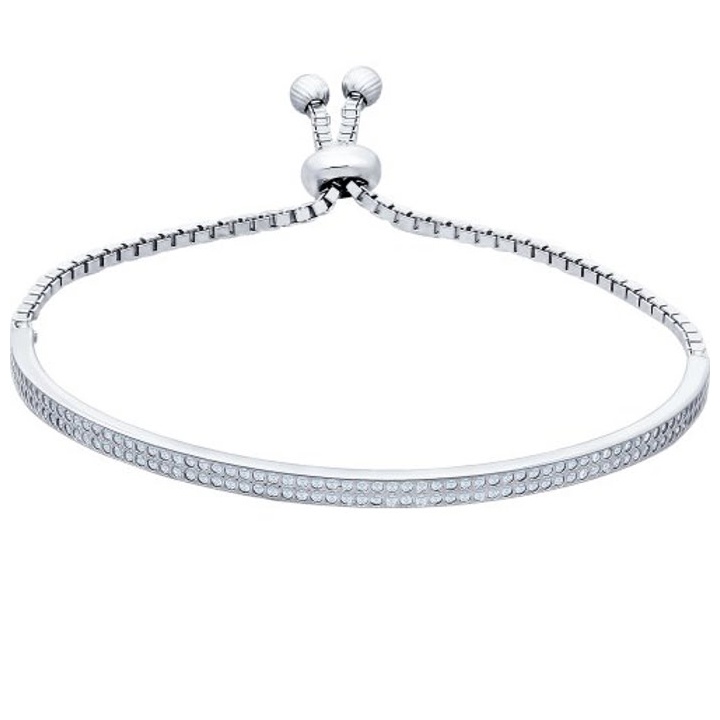 Vòng tay bạc Sokolov chính hãng dính 142 viên đá CZ 94050313-17.5