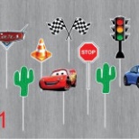 đồ trang trí bánh kem [FREESHIP❤️] thẻ cắm bánh ô tô xương rồng