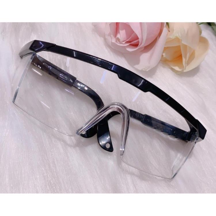 COMBO 1 hộp kính bảo hộ phòng dịch mắt trắng, gọng đen