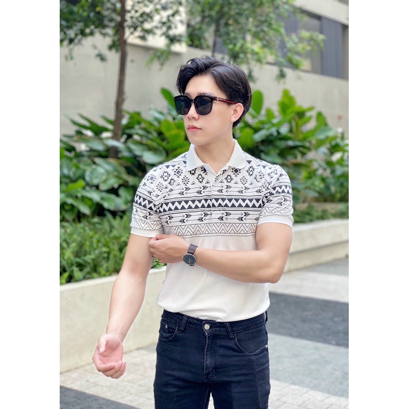 •Áo Thun Có Cổ Nam Họa Tiết Thổ Cẩm Chất Liệu Cá Xấu Cao Cấp Sang Chảnh Áo Chất Lượng Cao