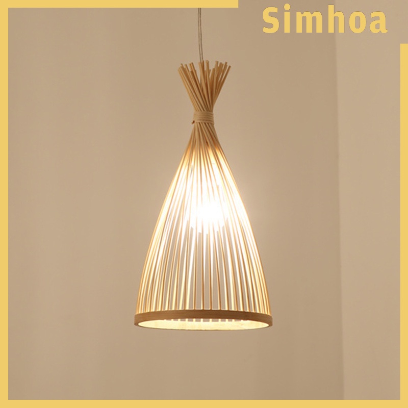 [SIMHOA] Bamboo Ceiling Pendant Light Hanging Lamp Teahouse Hotel Lighting