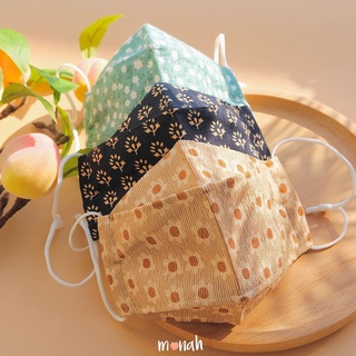 [Size S] Khẩu Trang Vải Linen 3D Cotton 3 Lớp Nhiều Màu Dành Cho Bé Từ 4 Tuổi Đến 10 Tuổi