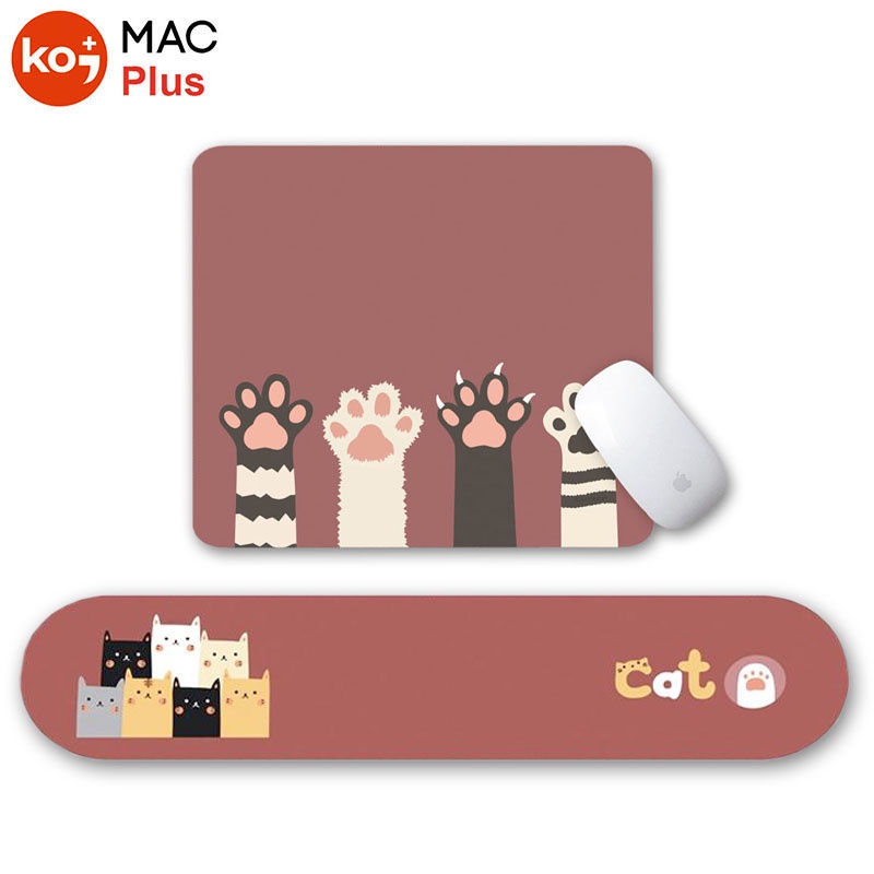 Bộ Lót Chuột Kê Bàn Phím Tay Mèo Cute Cực Xinh (Đệm Kê Tay Silicone, Bàn Di Chuột Học Sinh, Mouse Pad,...)