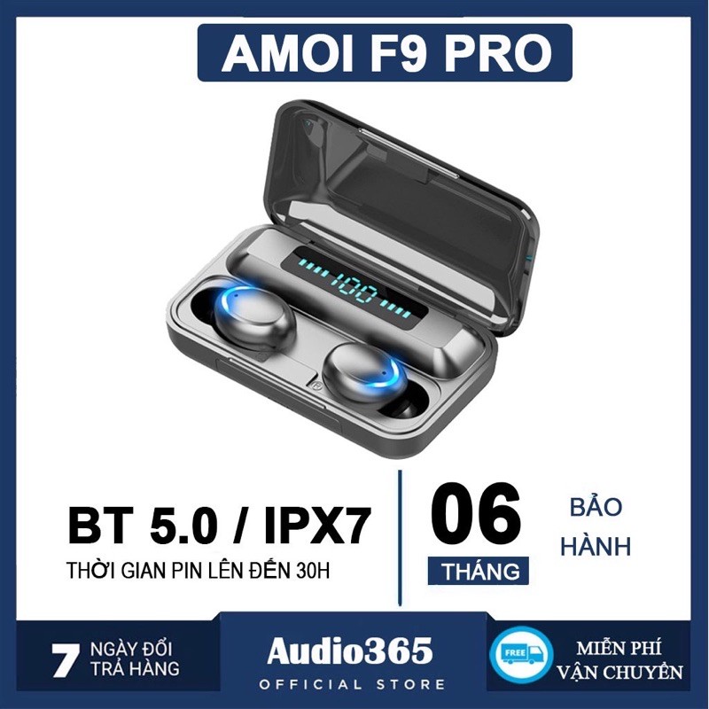 Tai Nge Bluetooth Không Dây 5.0 AMOI F9 pro - Cảm Ứng , Màn Hình Led, Chuyên Gaming - Âm Thanh Stres Đỉnh Cao