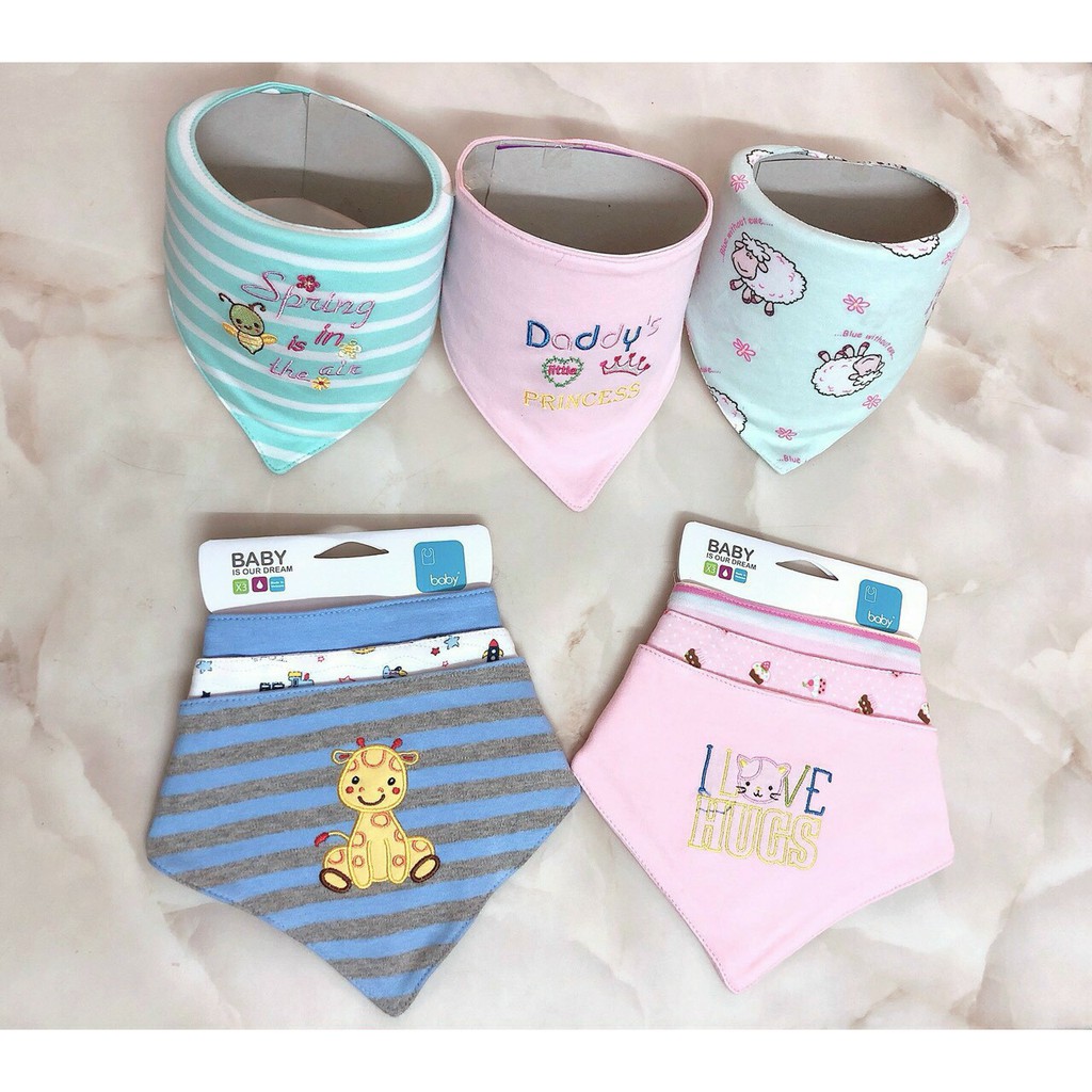 Set 3 khăn tam giác BABY