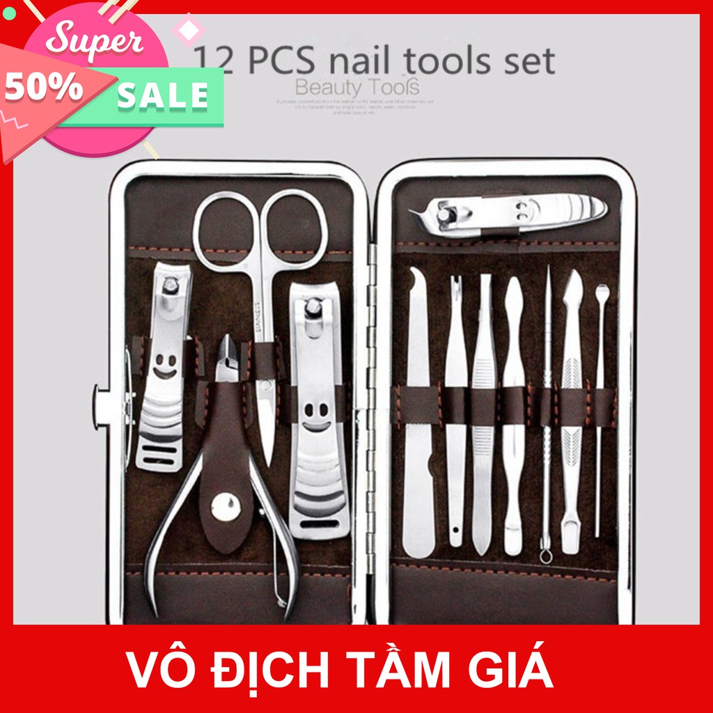 [Loại To] Bộ bấm móng tay 12 món, cắt tỉa móng tay, lấy ráy tai tiện lợi, nặn mụn, bộ cắt móng tay  sỉ giá tốt