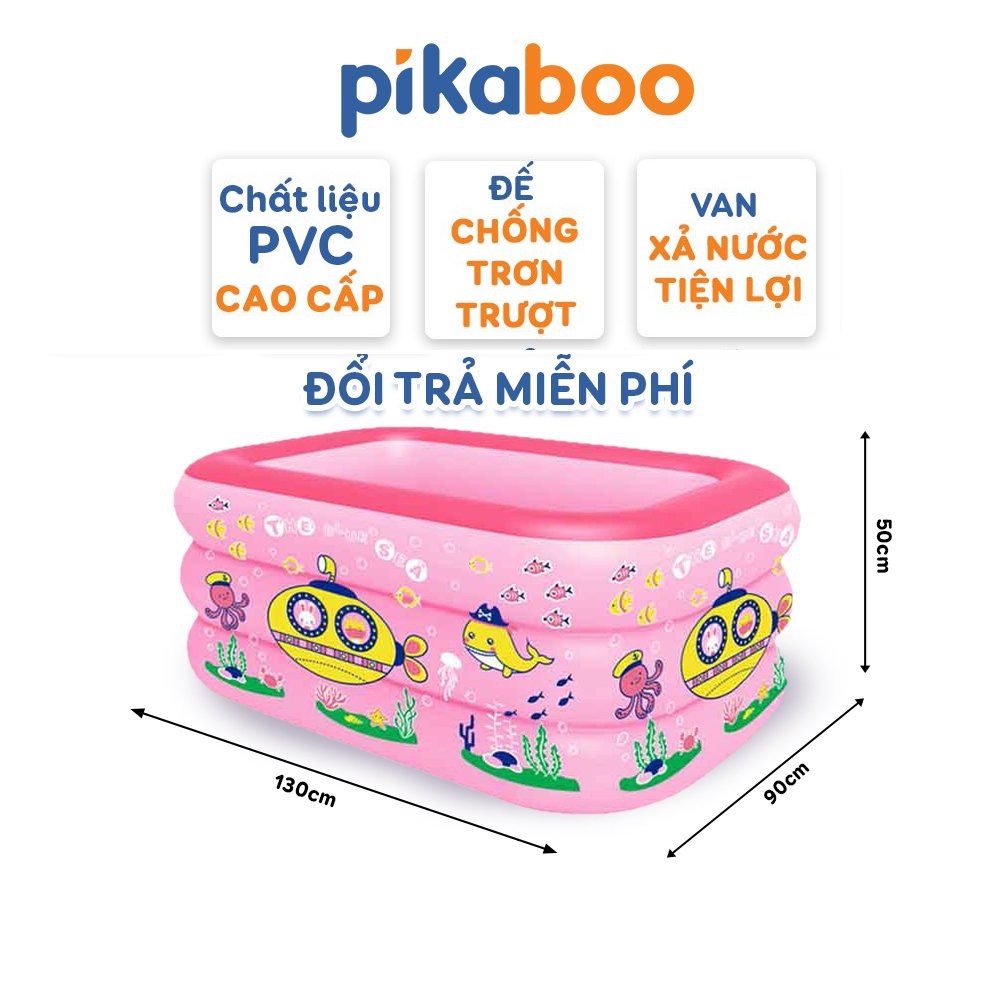 Bể bơi cho bé cao cấp Pikaboo hình chữ nhật đủ kích cỡ 2-3 tầng đáy 2 lớp chống trượt bền đẹp