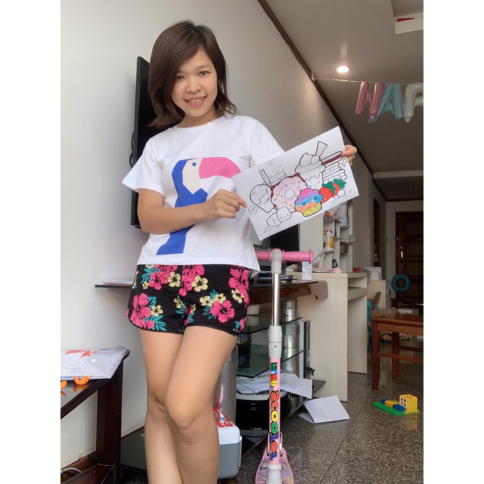 Áo thun bé gái Zara hàng xuất hình chim xanh