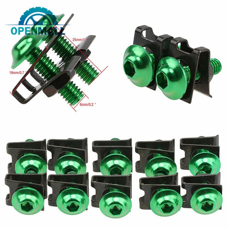 Set 10 ốc vít 6mm chuyên dụng cho xe máy