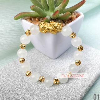 Vòng phong thủy cải vận cham bạc mạ vàng mệnh kim. Thủy