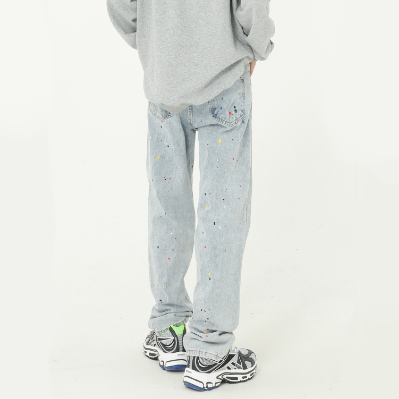 Quần Jeans Ống Rộng Phong Cách Hàn Quốc Cá Tính Dành Cho Nam