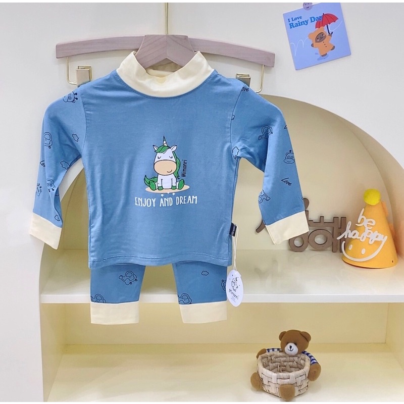 BỘ thun lạnh PeekAboo tay phối in hình cute cho bé trai bé gái