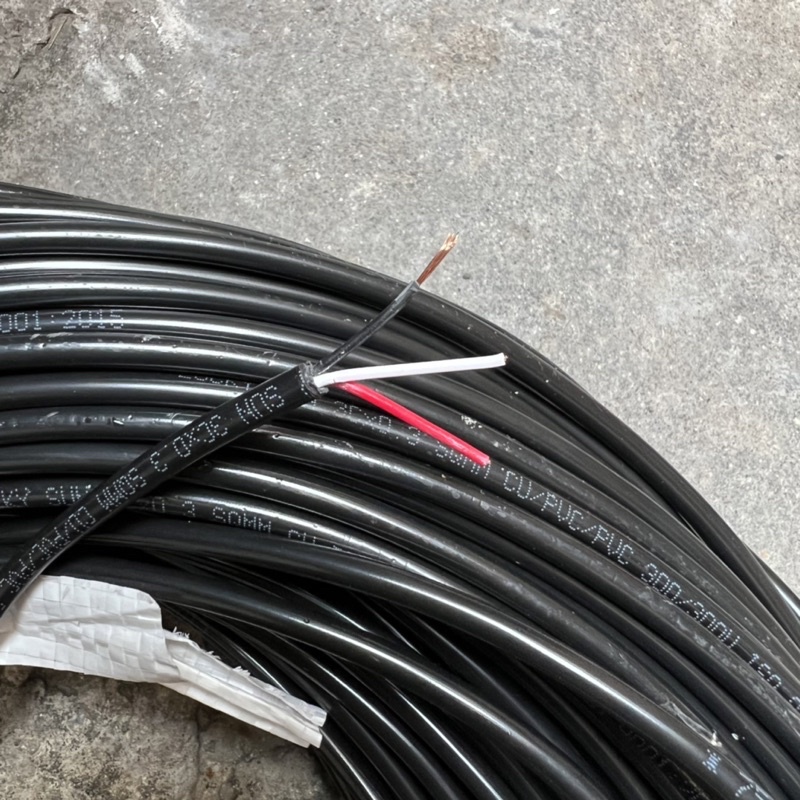 Dây điện 3 lõi 0.3mm2 - Cáp tròn đen - 100 mét