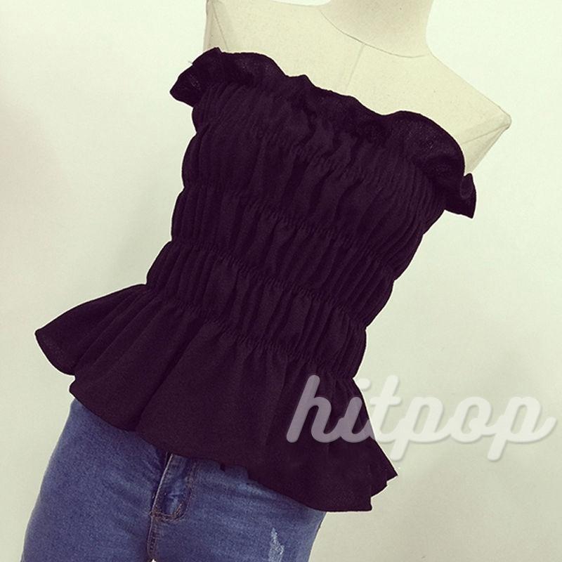 Áo croptop trễ vai bó sát thời trang nữ tính