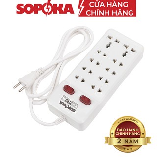 Ổ cắm điện 10 cửa SOPOKA 10Y chịu nhiệt, chống va đập tốt