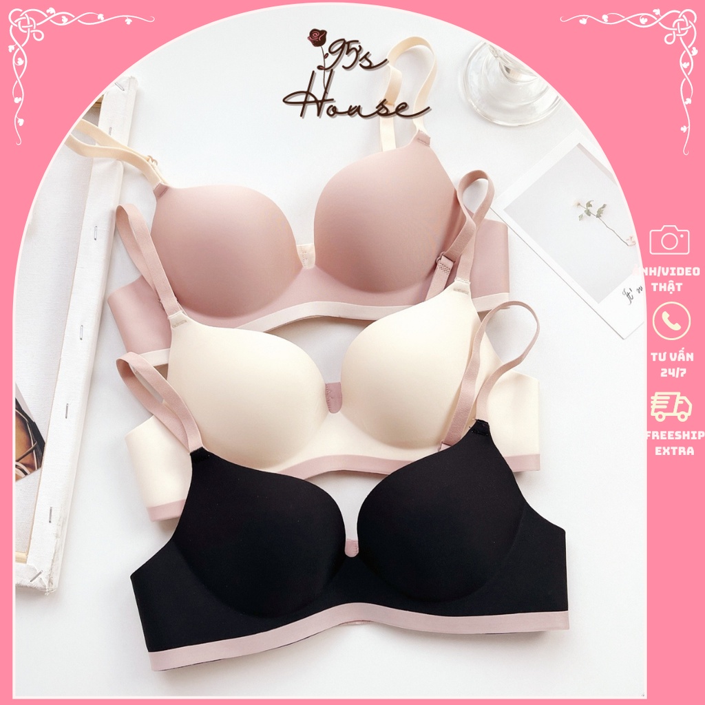 Áo Ngực Nữ Không Gọng, Áo Lót Nâng Ngực Tạo Khe Mút Dày Su Đúc AS05 [95's House]