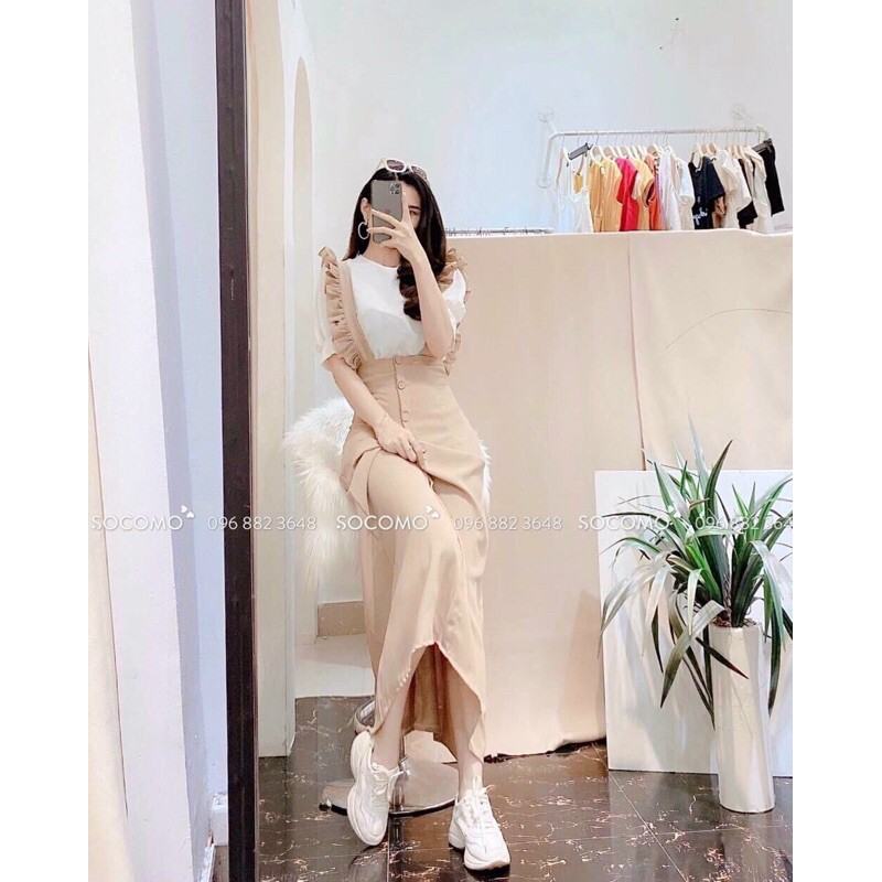 Set Đầm Yếm 2 Màu Form Dáng Siêu Kute