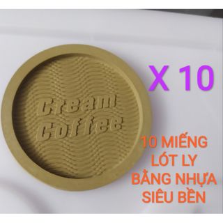 10 miếng lót ly bằng nhựa dẻo siêu bền