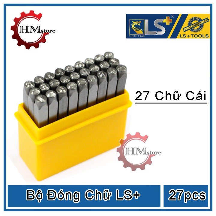 [Chính hãng] Bộ chữ đóng 27 món (Xuôi) Bộ đóng chữ 27 cây cao cấp Thép CR-V