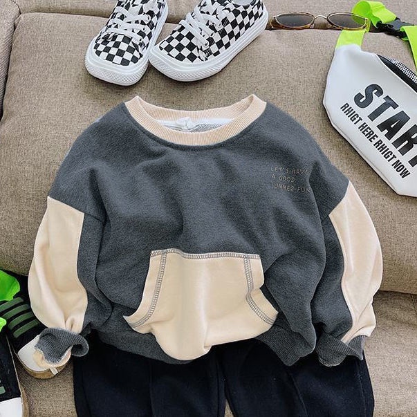 Set Đồ Thể Thao 2 Món Gồm Áo sweater Cổ Tròn Dáng Rộng Và Quần Legging Thời Trang Mùa Thu Mới Cho Bé Trai