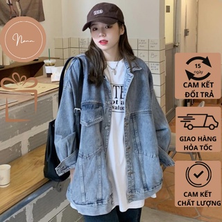 Áo khoác đẹp, áo khoác bò denim form rộng unisex phong cách hàn quốc nann