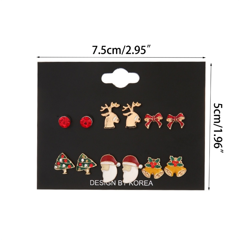 Set 6 Đôi Khuyên Tai Chủ Đề Giáng Sinh Cho Nữ