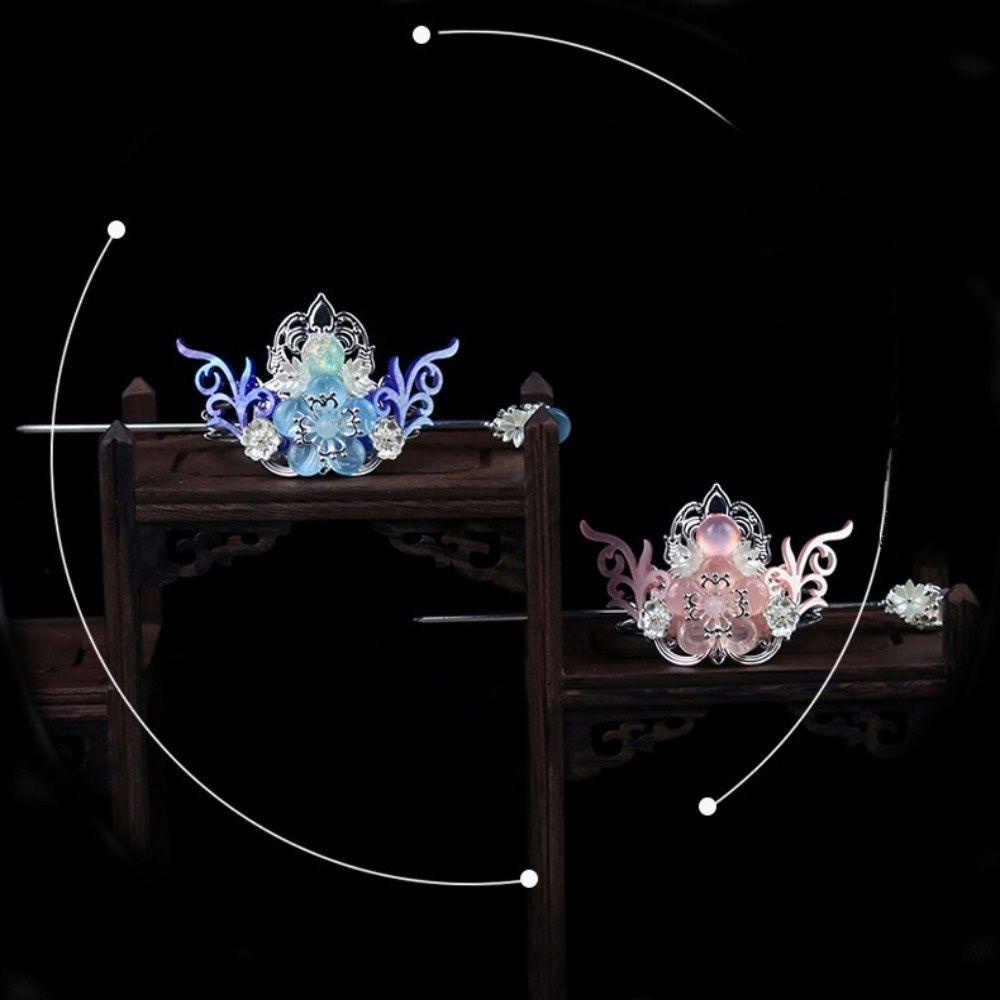 Kẹp Tóc Đuôi Ngựa Hình Tròn In Hoa Phong Cách Cổ Điển Thời Trang Cho Cặp Đôi