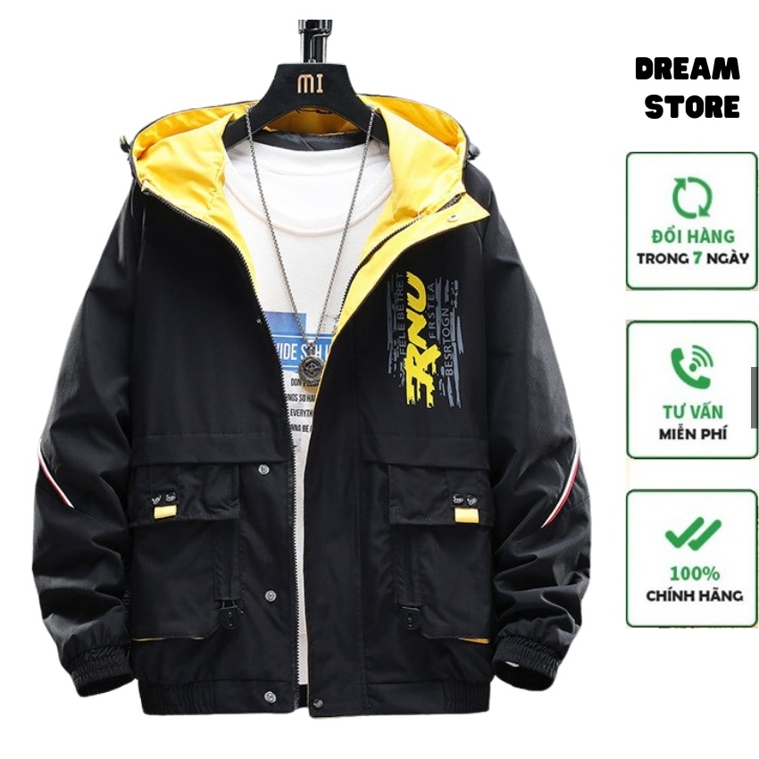 Áo Khoác Kaki Túi Hộp Form Rộng In Chữ Cá Tính DREAMSTORE_9 AK04