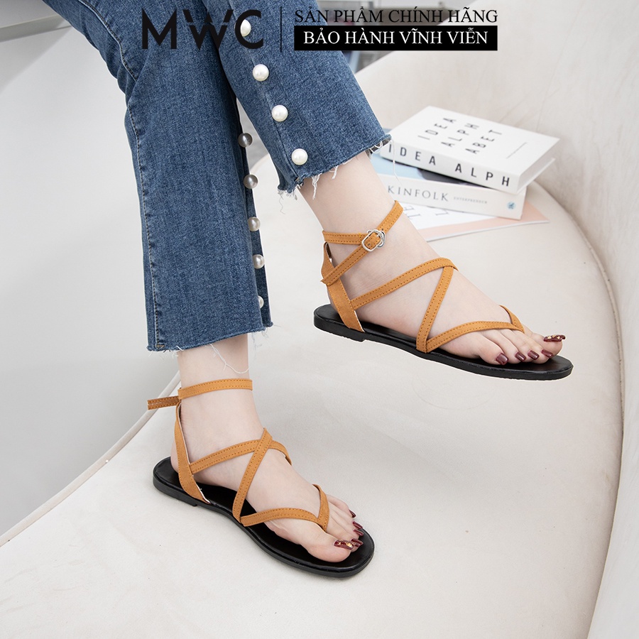 [Mã SKAMFSW175 giảm 10K đơn 50K] Giày Sandal Nữ MWC Đế Bệt Quai Mảnh Phong Cách Chiến Binh NUSD- 2887