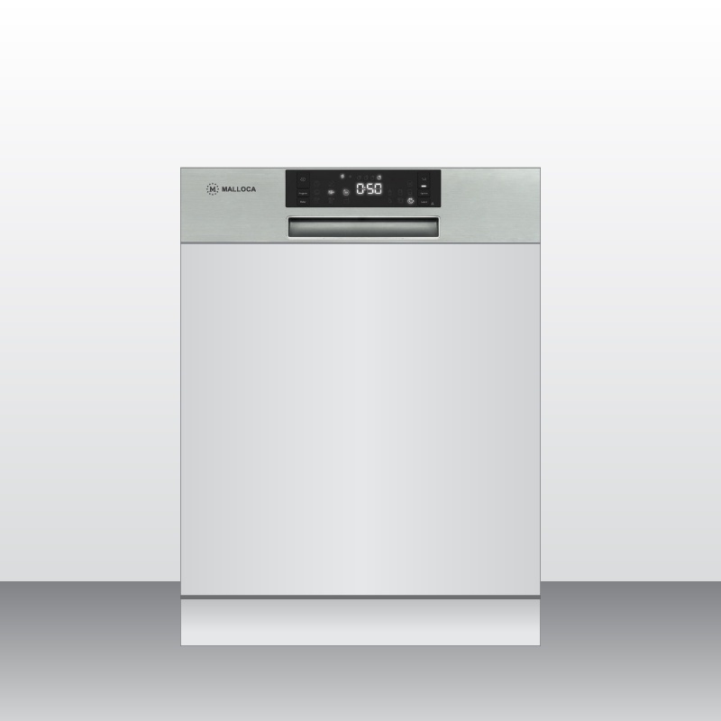 Máy rửa chén bán âm tủ Malloca MDW14 S08SI, máy rửa bát đa năng, tiết kiệm điện năng, tiết kiệm nước