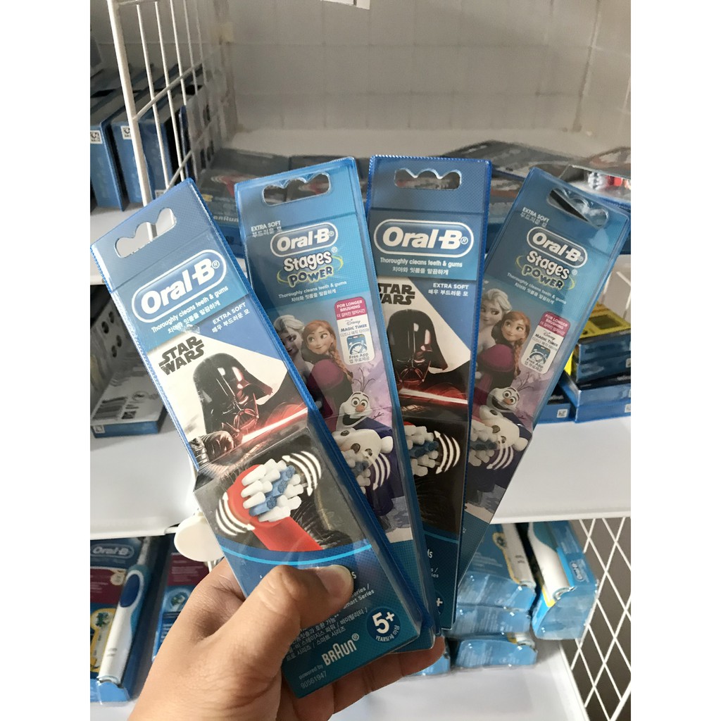 Đầu Bàn Chải Điện Oral-B Trẻ Em - Bé trai (Stars War/Spider-Man/Car) & Bé gái (Frozen/Princess/Minnie) [Made in Germany]