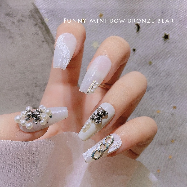 Set 10 charm gấu nail, charm nail phong cách hàn quốc trang trí móng
