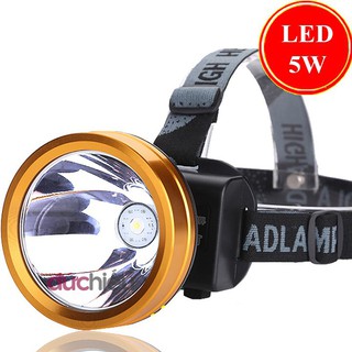 [ Loại to ] Đèn pin đội đầu sáng mạnh viền vàng chóa 8cm ( ánh sáng vàng hoặc trắng )