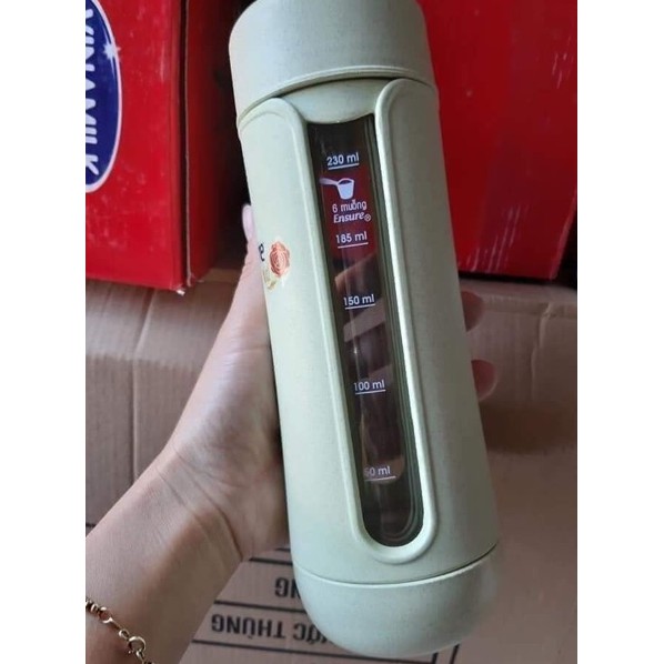 Bình thủy tinh bọc nhựa lúa mạch 300 ml - Hàng khuyến mãi từ sữa Ensure