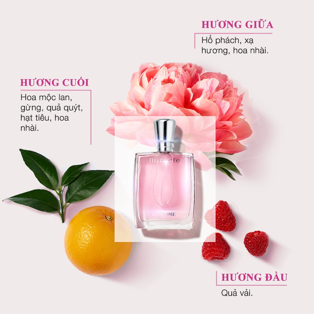 [Chính hãng] Nước hoa nữ Lancôme Miracle 100ml XT75 Hương Hoa Cỏ - Floral Nữ tính, hiện đại, tao nhã