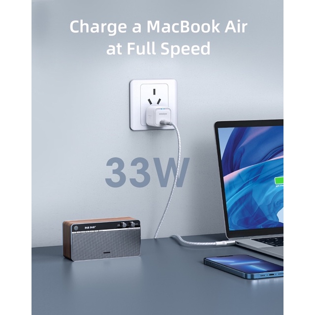 CỦ SẠC NHANH INNOSTYLE MINICUBE GAN II 33W PD/QC3.0 &amp; PPS IC33PD