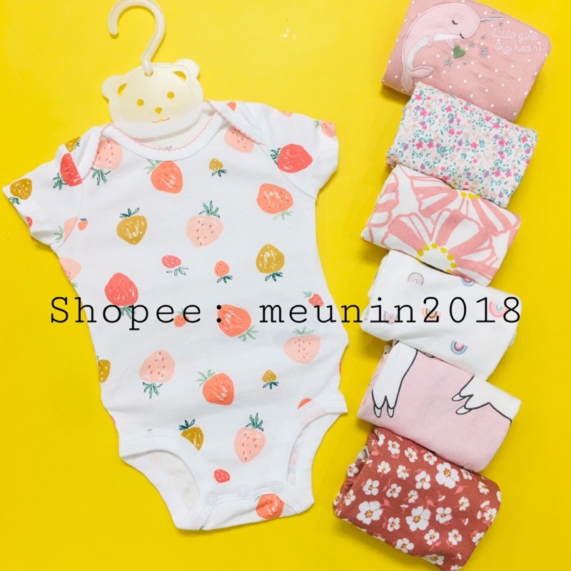 Body chip CỘC TAY hè cho bé trai bé gái cotton mềm mát (size: 3-24m)