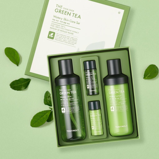 Set dưỡng da 2 món chiết xuất trà xanh TONYMOLY The Chok Chok Green Tea Watery Skin Care