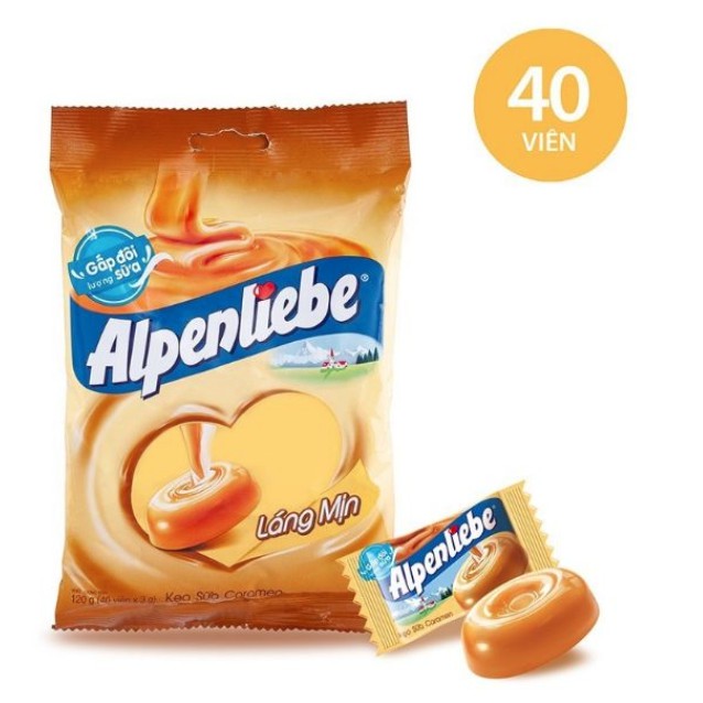 Kẹo Alpenliebe Vị Sữa Caramen Gói 120g x 40 Viên