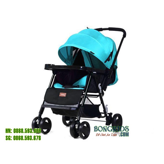 Xe đẩy cho bé 2 chiều Seebaby T11 - 3 tư thế, chỗ rộng, tặng màn và đệm mùa đông