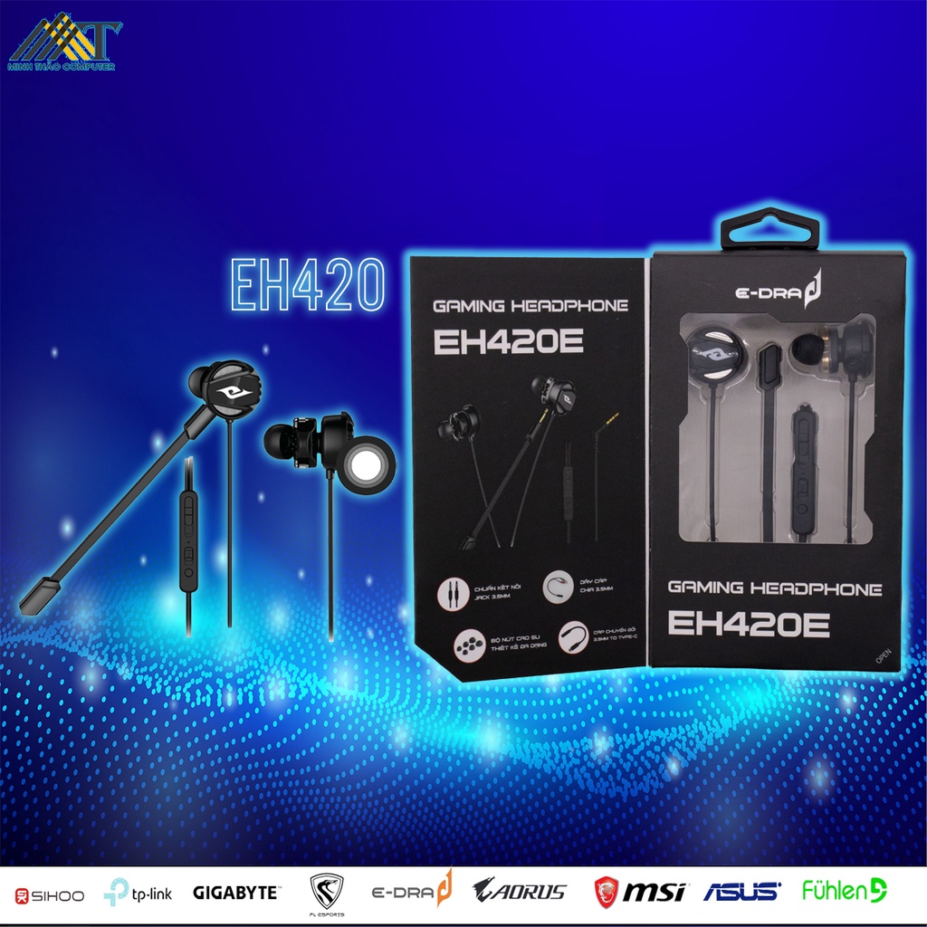 Tai Nghe Gaming E-Dra EH420E Có Mic, dùng cho điện thoại, laptop, pc chính hãng bảo hành 24 tháng