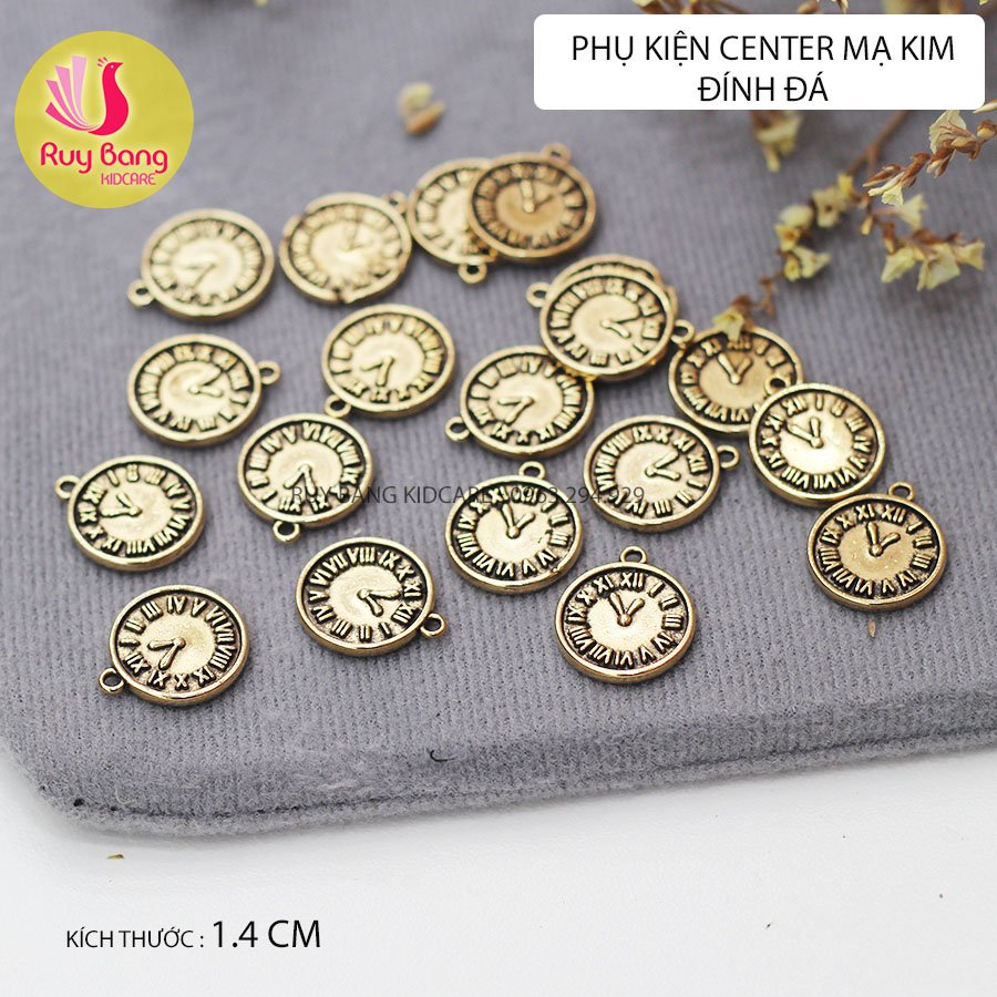 Charm mạ kim đính đá nguyên liệu dùng gắn bờm/cài đính đá, dây buộc tóc phong cách Hàn Quốc - link 6