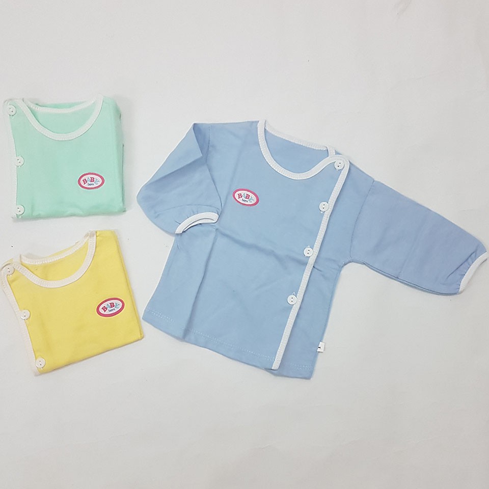 [MẪU MỚI] Áo Dài Tay Cotton Baby Color Màu Cho Bé Sơ Sinh (Cài Lệch)