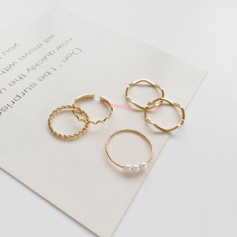 [3bQ_shop]Set 5 chiếc nhẫn thời trang cho các nàng