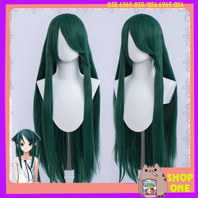 [Sẵn] Wig/tóc giả cơ bản nữ thẳng xanh rêu đậm/xanh lá cây đậm 1m -100cm tại MIU SHOP 01